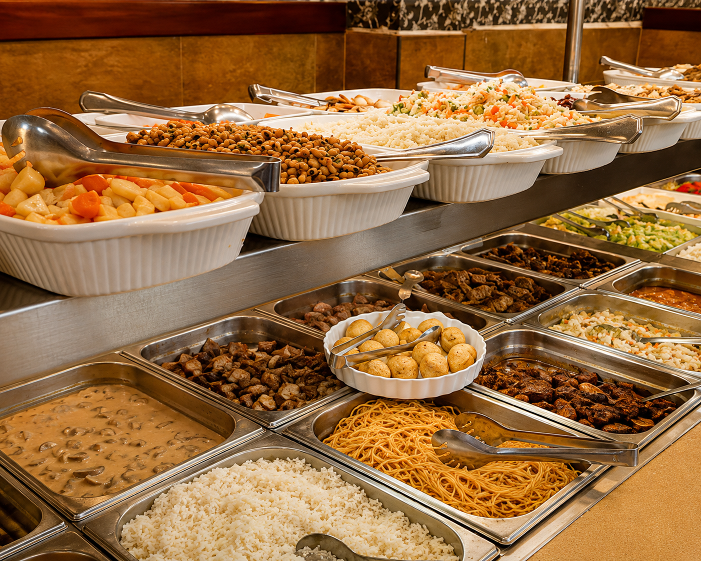 Guarnições do buffet do Berimbau Gourmet
